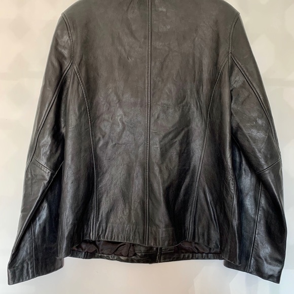 NINE WEST 100% Leather Brown Button Up Jacket - Picture 3 of 7